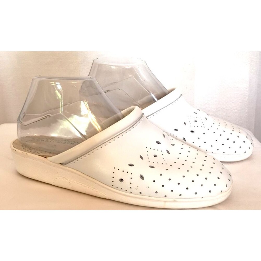 Valentina Anatomisch White Clogs, Nurse shoes Made in Italy Size 39 or 6/6.5